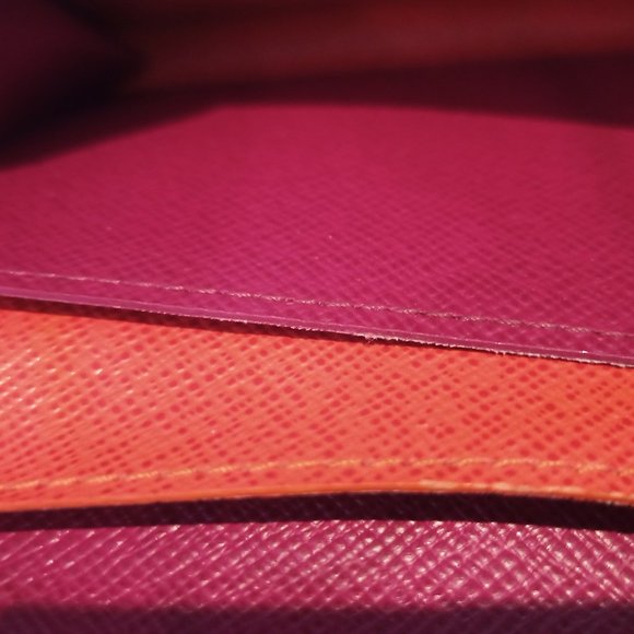 Stunning EUC LV Epi Portefeuille Emilie Long Wallet Orange (Piment) & Fuchsia - Picture 4 of 13